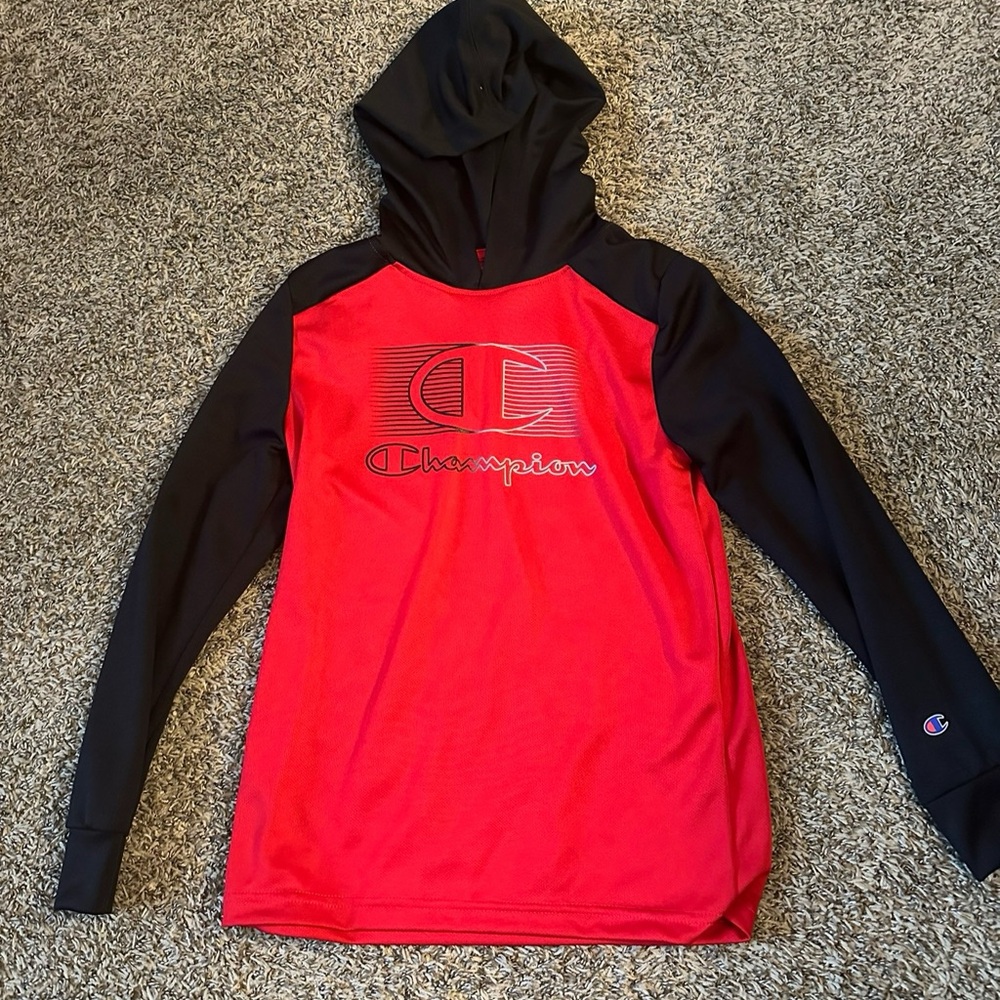 Champion Black and Red Pullover Hoodie